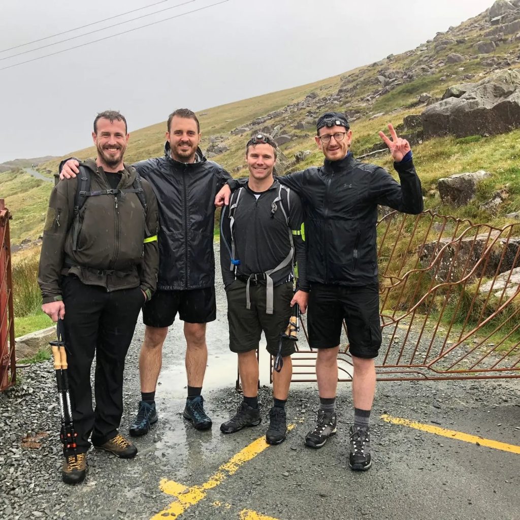 Jonny Watkinson at the finish line of Three Peaks Challenge